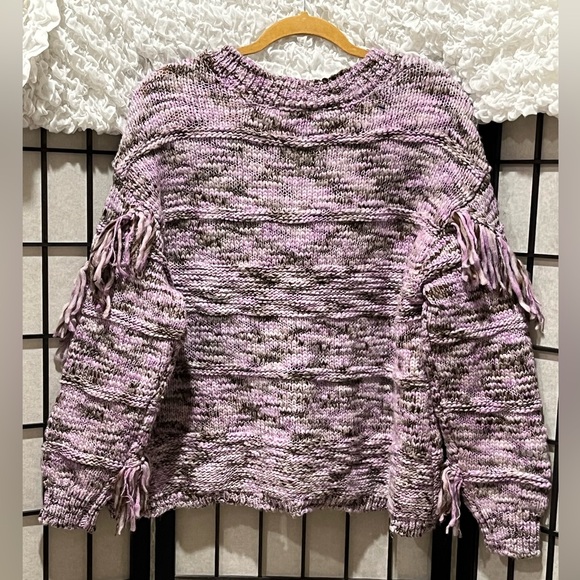 JESSICA SIMPSON Aamina Purple Knit Cardigan with Fringe, PLUS SIZE 2X - Picture 8 of 11